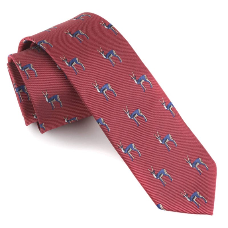Secdtie Men Boys Dark Red Silk Elegant Neck Novelty Ties Tibetan Antelope Best Tuxedo Formal Wedding Dress Neckties for Boyfriend Gift - Image 4